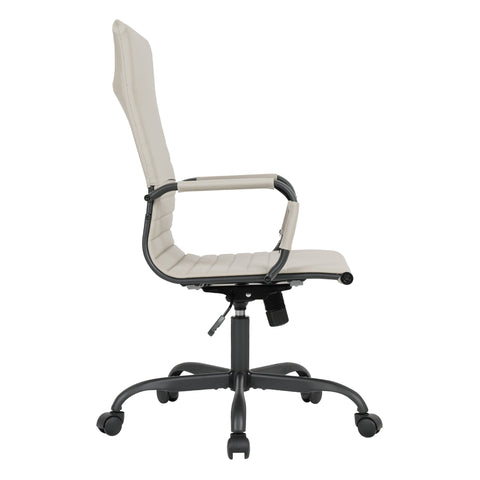 Harris Leather High-Back Adjustable  Office Conference Chair with Armrests