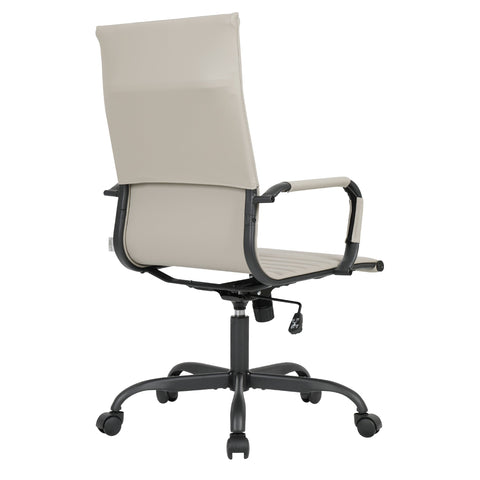 Harris Leather High-Back Adjustable  Office Conference Chair with Armrests