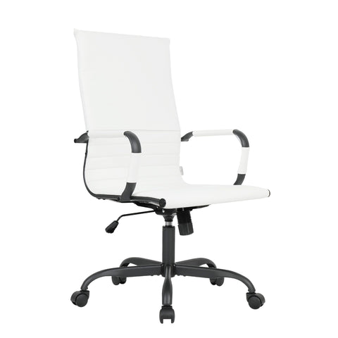 Harris Leather High-Back Adjustable  Office Conference Chair with Armrests