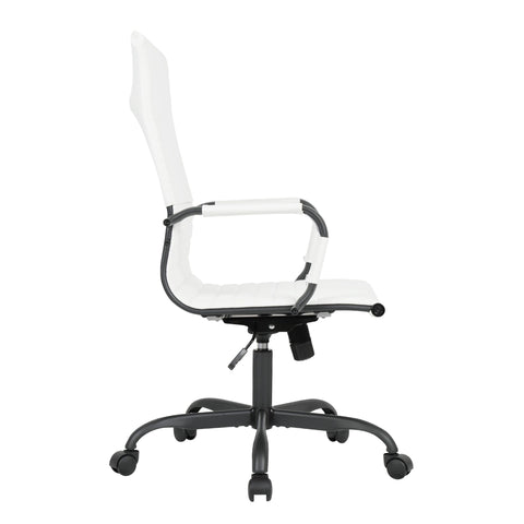 Harris Leather High-Back Adjustable  Office Conference Chair with Armrests