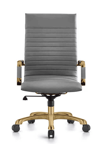 Harris Leather High-Back Adjustable  Office Conference Chair with Armrests