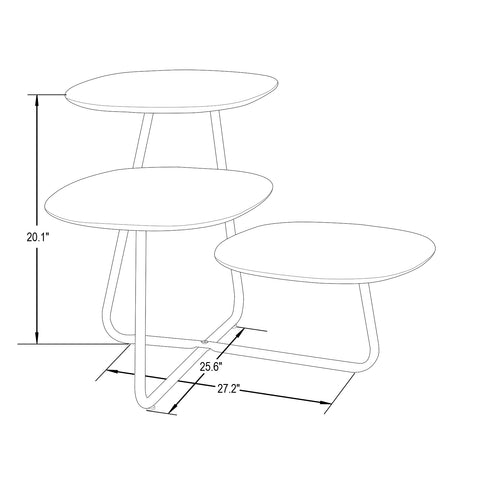 Hazelton Multi-Top End Tables with Manufactured Wood Top and Powder Coated Steel Frame