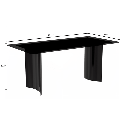 Zara Mid-Century Modern Rectangular Dining Table with Glass/Sintered Stone Top and Stainless Steel Base