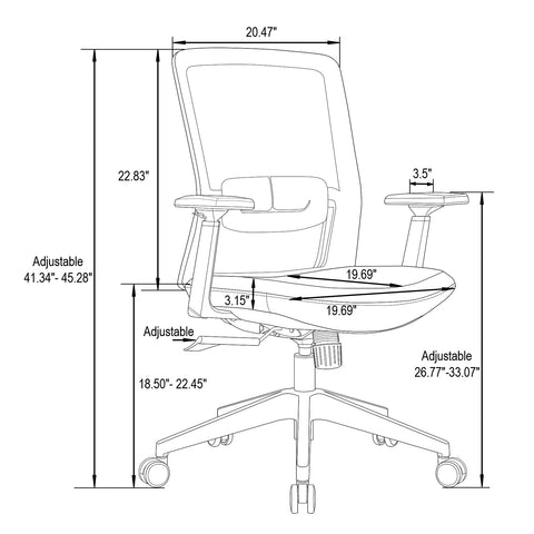 Ingram Ergonomic Modern Office Mesh Task Chair With Adjustable Height