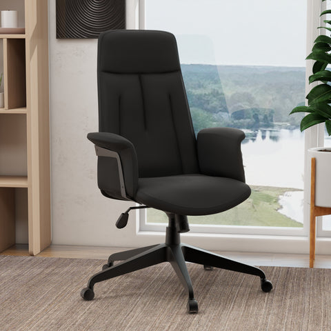 Inifini High-Back Leather Ergonomic Office Chair With Lumbar Support, Adjustable Hight and Swivel