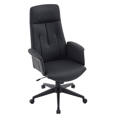 Inifini High-Back Leather Ergonomic Office Chair With Lumbar Support, Adjustable Hight and Swivel