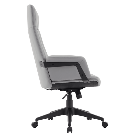 Inifini High-Back Leather Ergonomic Office Chair With Lumbar Support, Adjustable Hight and Swivel