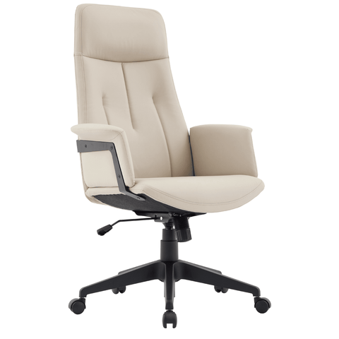 Inifini High-Back Leather Ergonomic Office Chair With Lumbar Support, Adjustable Hight and Swivel