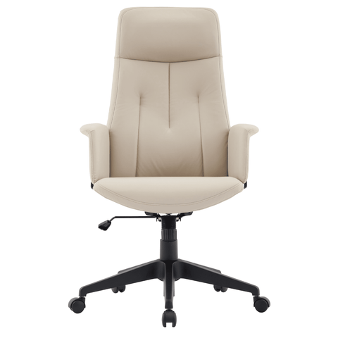 Inifini High-Back Leather Ergonomic Office Chair With Lumbar Support, Adjustable Hight and Swivel