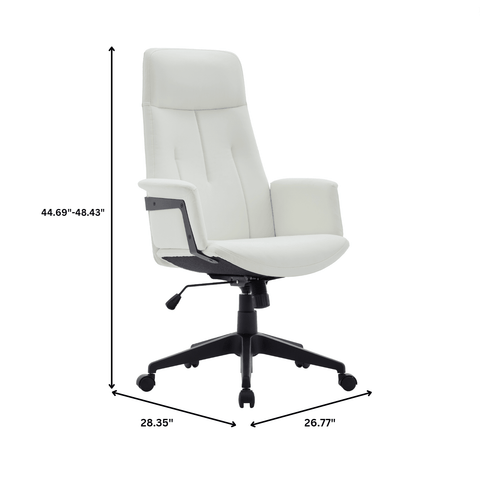 Inifini High-Back Leather Ergonomic Office Chair With Lumbar Support, Adjustable Hight and Swivel