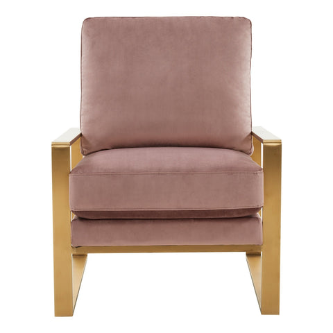 Jefferson Modern Accent Armchair with Upholstered and Gold/Silver Metal Frame