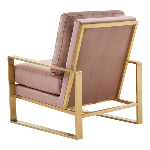 Jefferson Modern Accent Armchair with Upholstered and Gold/Silver Metal Frame