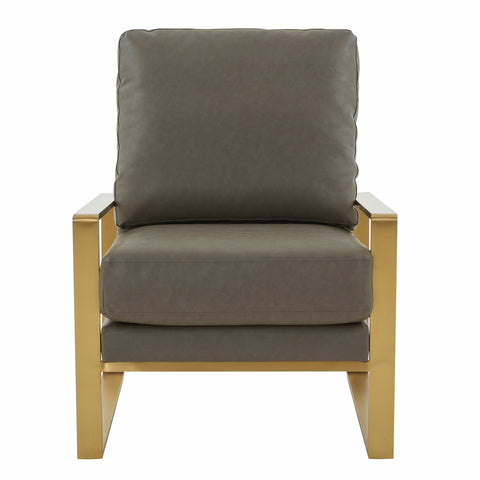 Jefferson Modern Accent Armchair with Upholstered and Gold/Silver Metal Frame