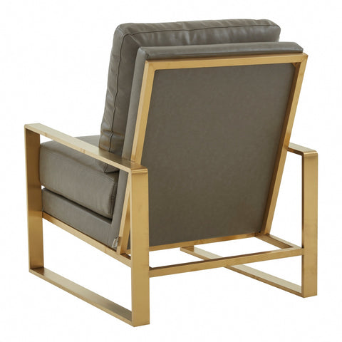 Jefferson Modern Accent Armchair with Upholstered and Gold/Silver Metal Frame