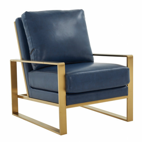 Jefferson Modern Accent Armchair with Upholstered and Gold/Silver Metal Frame