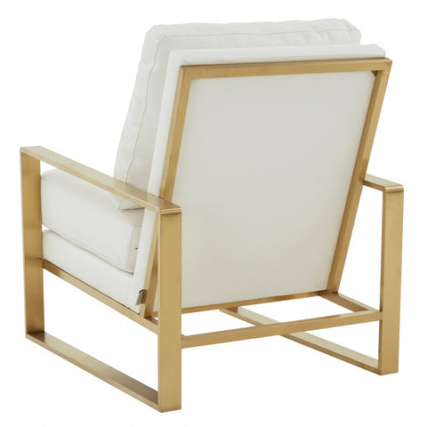 Jefferson Modern Accent Armchair with Upholstered and Gold/Silver Metal Frame