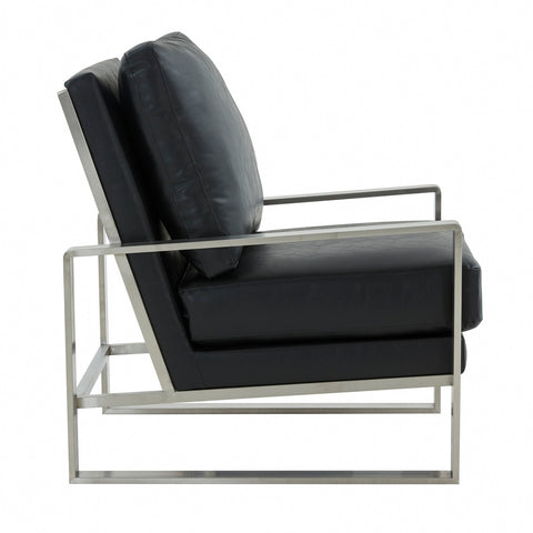 Jefferson Modern Accent Armchair with Upholstered and Gold/Silver Metal Frame