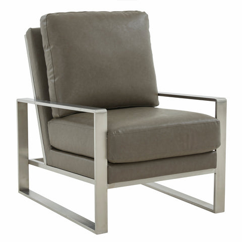 Jefferson Modern Accent Armchair with Upholstered and Gold/Silver Metal Frame