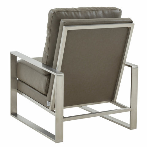 Jefferson Modern Accent Armchair with Upholstered and Gold/Silver Metal Frame