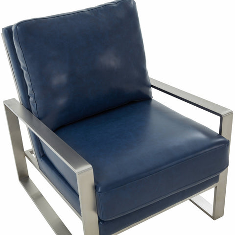 Jefferson Modern Accent Armchair with Upholstered and Gold/Silver Metal Frame