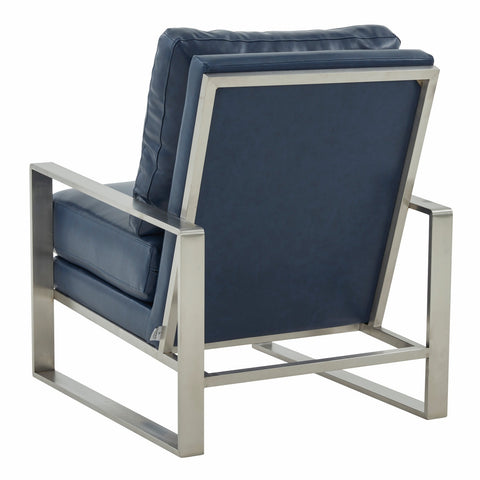 Jefferson Modern Accent Armchair with Upholstered and Gold/Silver Metal Frame