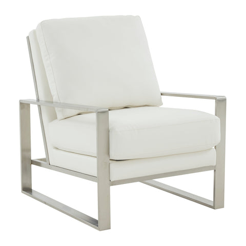 Jefferson Modern Accent Armchair with Upholstered and Gold/Silver Metal Frame