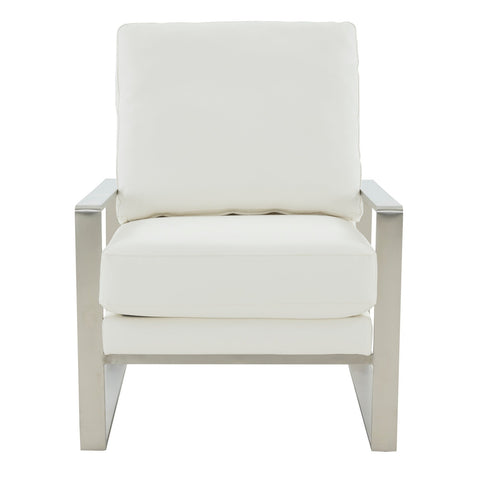 Jefferson Modern Accent Armchair with Upholstered and Gold/Silver Metal Frame