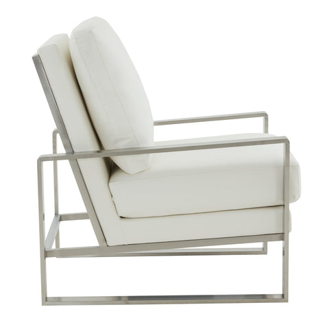 Jefferson Modern Accent Armchair with Upholstered and Gold/Silver Metal Frame