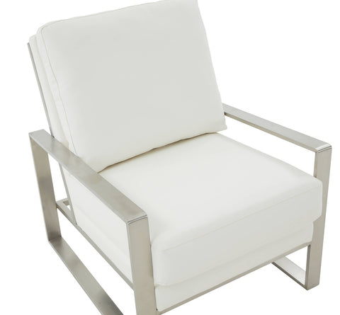 Jefferson Modern Accent Armchair with Upholstered and Gold/Silver Metal Frame