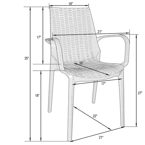 Kent Outdoor Dining Arm Chair