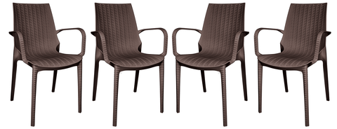 Kent Outdoor Dining Arm Chair Set of 4