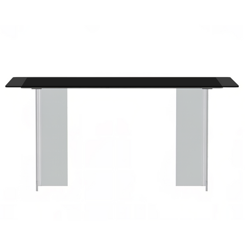 Kova Rectangular Dining Table with Sintered Stone/Glass Top and Acrylic Base Legs