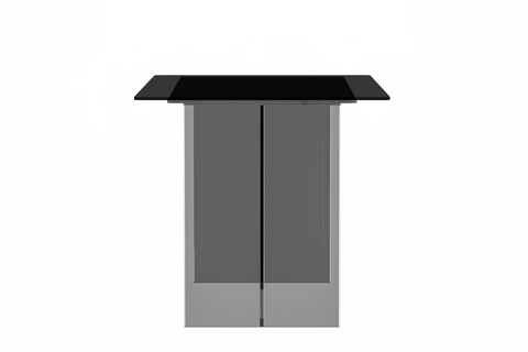 Kova Rectangular Dining Table with Sintered Stone or Glass Top and Acrylic Base Legs