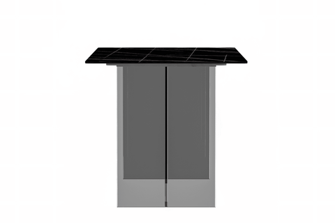 Kova Series Modern Rectangular Dining Table with Sintered Stone or Glass Top and Acrylic Base Legs