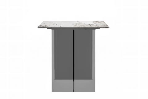 Kova Series Modern Rectangular Dining Table with Sintered Stone or Glass Top and Acrylic Base Legs