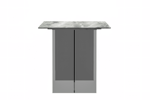 Kova Series Modern Rectangular Dining Table with Sintered Stone or Glass Top and Acrylic Base Legs