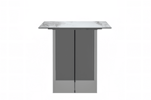 Kova Rectangular Dining Table with Sintered Stone or Glass Top and Acrylic Base Legs