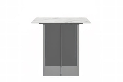 Kova Series Modern Rectangular Dining Table with Sintered Stone or Glass Top and Acrylic Base Legs