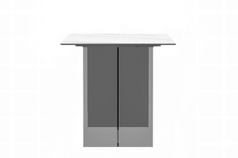 Kova Series Modern Rectangular Dining Table with Sintered Stone or Glass Top and Acrylic Base Legs