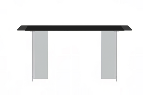 Kova Rectangular Dining Table with Sintered Stone/Glass Top and Acrylic Base Legs