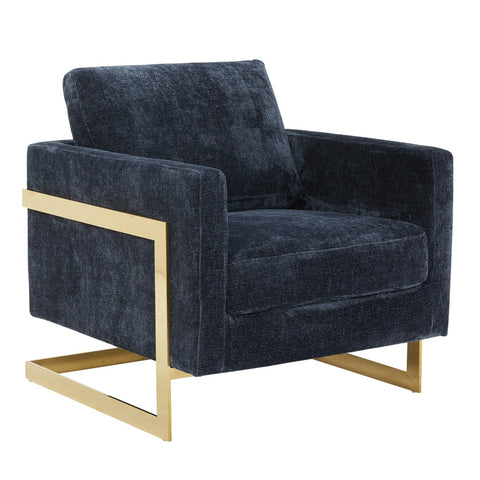 Lincoln Modern Upholstered Accent Armchair With Gold/Black Metal Frame