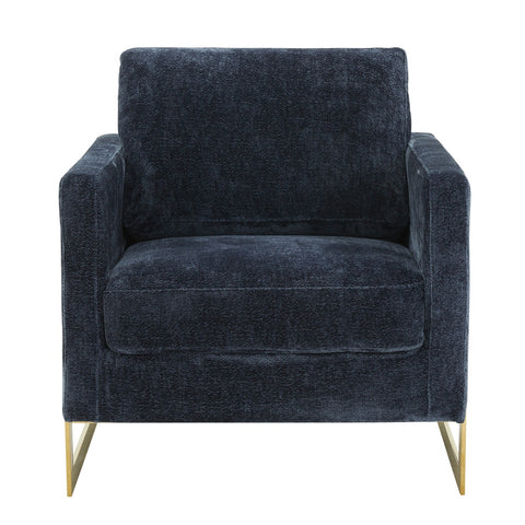 Lincoln Modern Upholstered Accent Armchair With Gold/Black Metal Frame