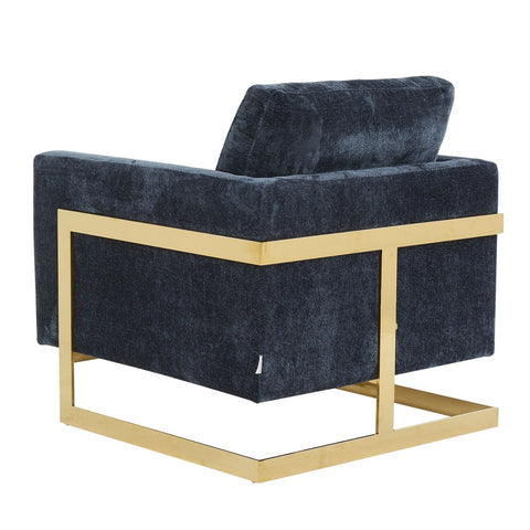 Lincoln Modern Upholstered Accent Armchair With Gold/Black Metal Frame