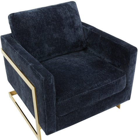 Lincoln Modern Upholstered Accent Armchair With Gold/Black Metal Frame