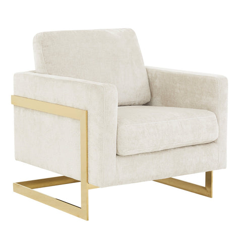 Lincoln Modern Upholstered Accent Armchair With Gold/Black Metal Frame