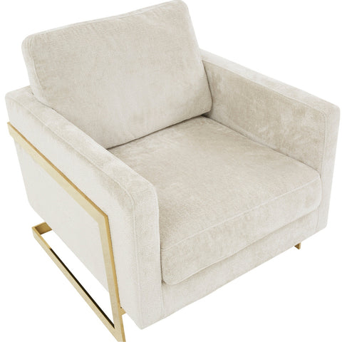 Lincoln Modern Upholstered Accent Armchair With Gold/Black Metal Frame