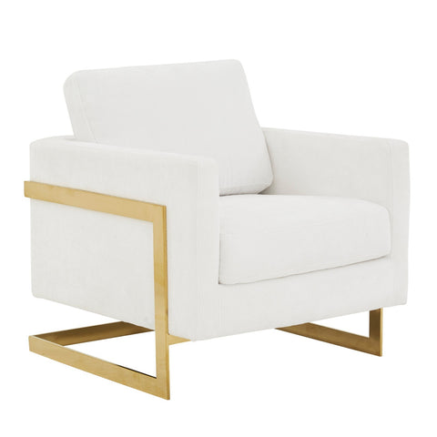 Lincoln Modern Upholstered Accent Armchair With Gold/Black Metal Frame