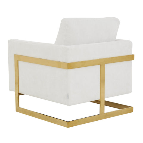 Lincoln Modern Upholstered Accent Armchair With Gold/Black Metal Frame