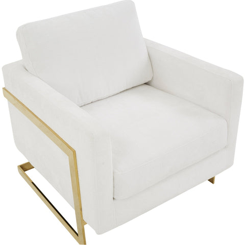 Lincoln Modern Upholstered Accent Armchair With Gold/Black Metal Frame