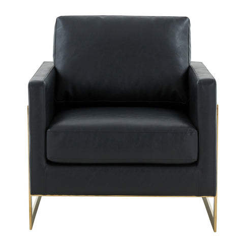 Lincoln Modern Upholstered Accent Armchair With Gold/Black Metal Frame